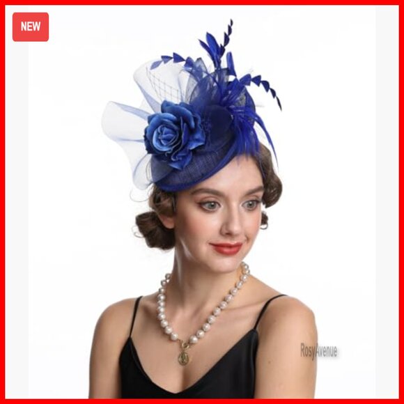Feather Fascinator Headband Clip Vintage Style Tea Party Accessory main image 5